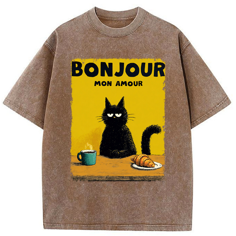 Tokyo-Tiger Bonjour Mon Amour Washed T-Shirt