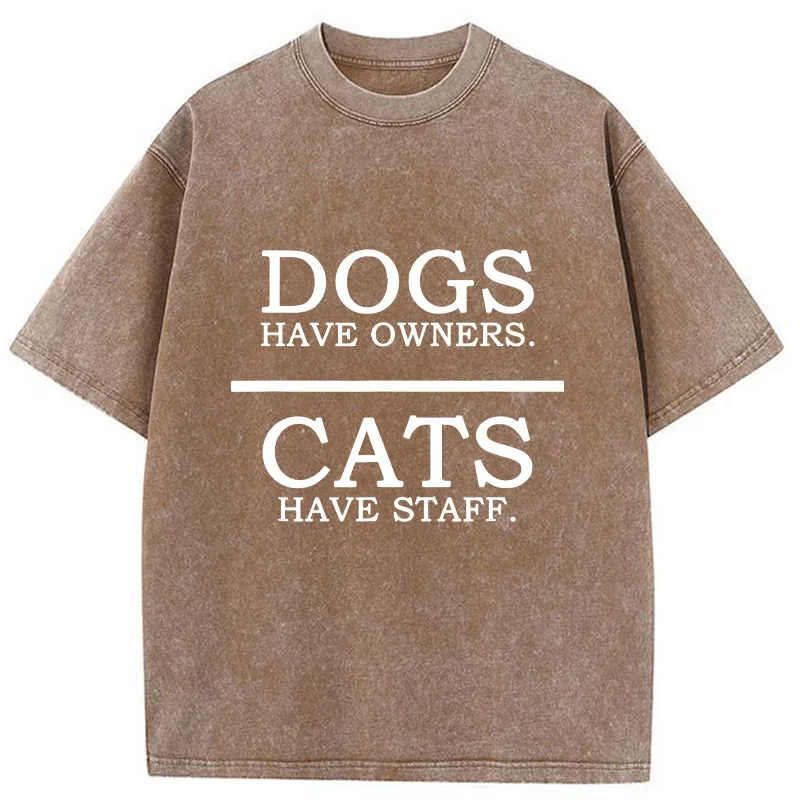 Tokyo-Tiger Rules For Cats And Dogs Washed T-Shirt