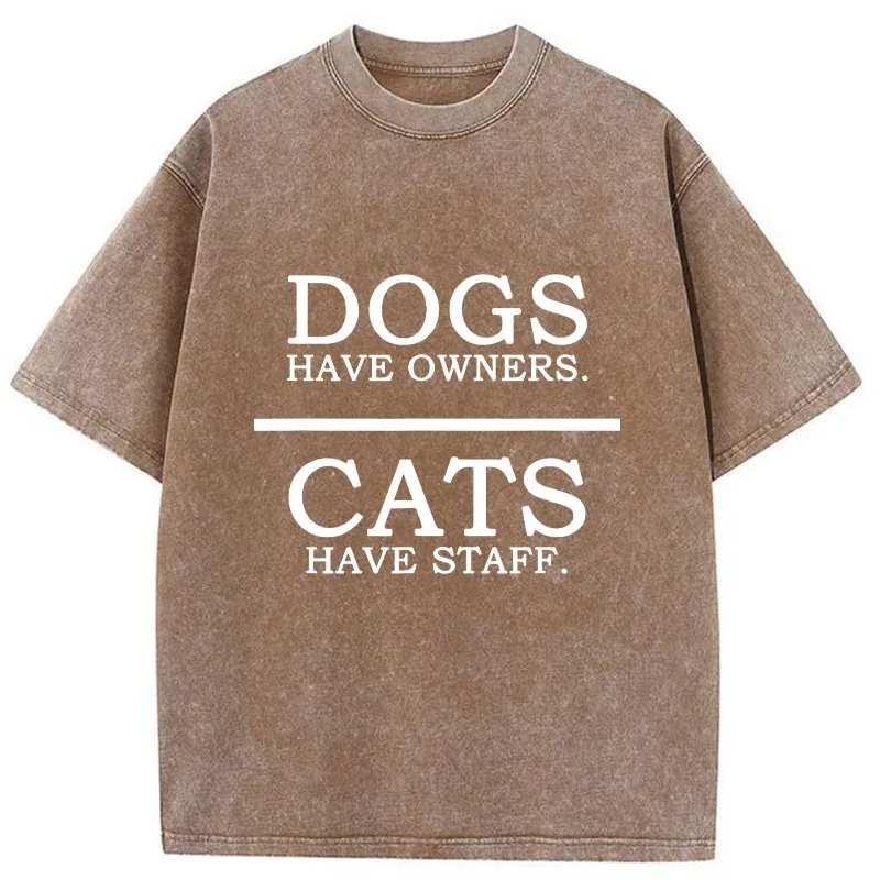 Tokyo-Tiger Rules For Cats And Dogs Washed T-Shirt