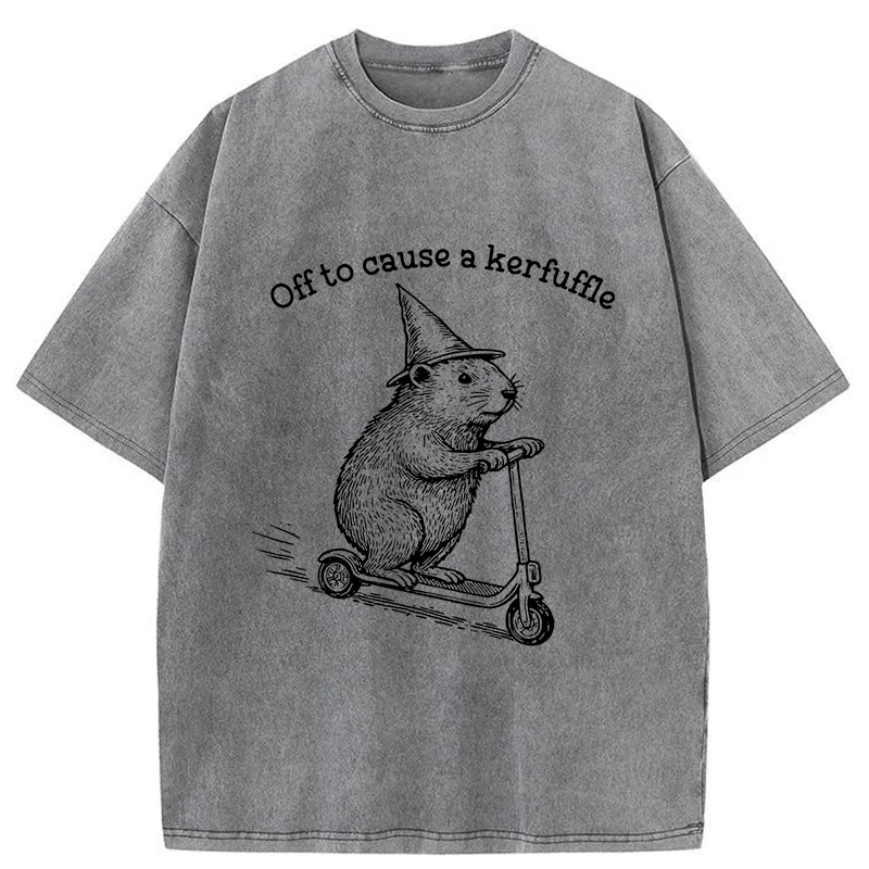 Tokyo-Tiger Groundhog Getting Ready To Cause Trouble Washed T-Shirt