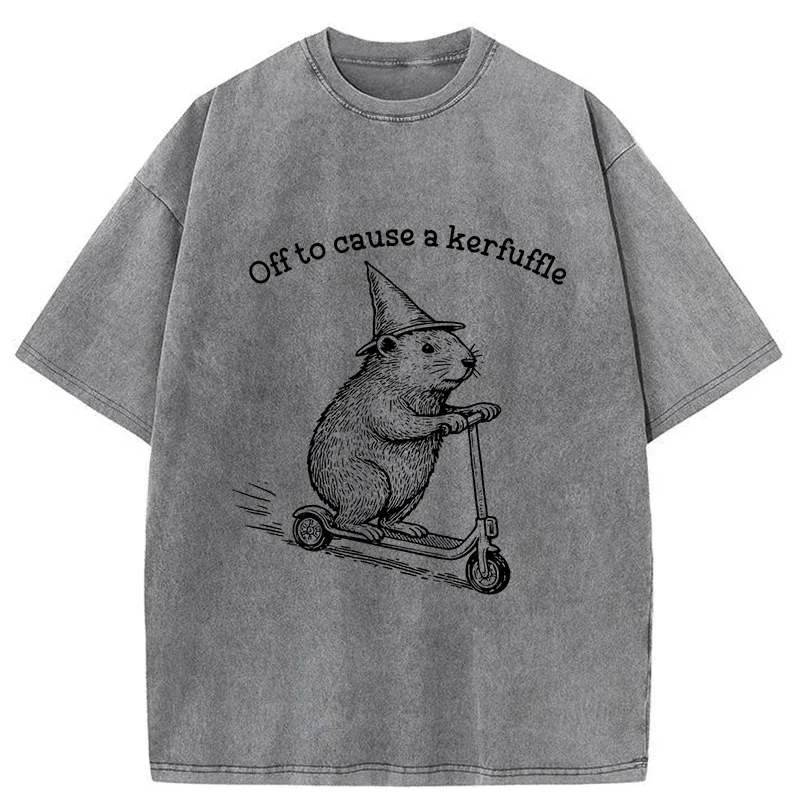 Tokyo-Tiger Groundhog Getting Ready To Cause Trouble Washed T-Shirt