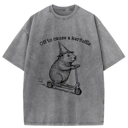 Tokyo-Tiger Groundhog Getting Ready To Cause Trouble Washed T-Shirt