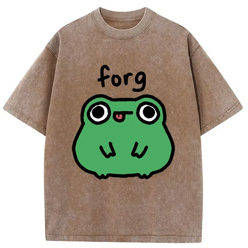 Tokyo-Tiger Stupid Frog Meme Washed T-Shirt
