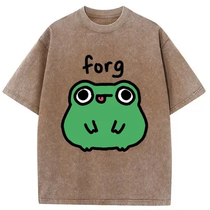 Tokyo-Tiger Stupid Frog Meme Washed T-Shirt