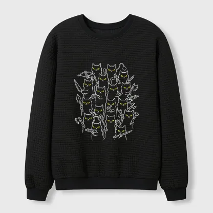 Tokyo-Tiger Various Branches Of The Cat Army Waffle Sweatshirt