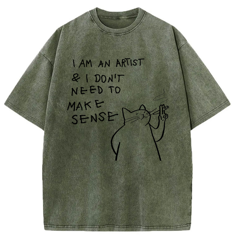 Tokyo-Tiger I Make Art, Not Sense Washed T-Shirt