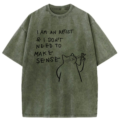 Tokyo-Tiger I Make Art, Not Sense Washed T-Shirt