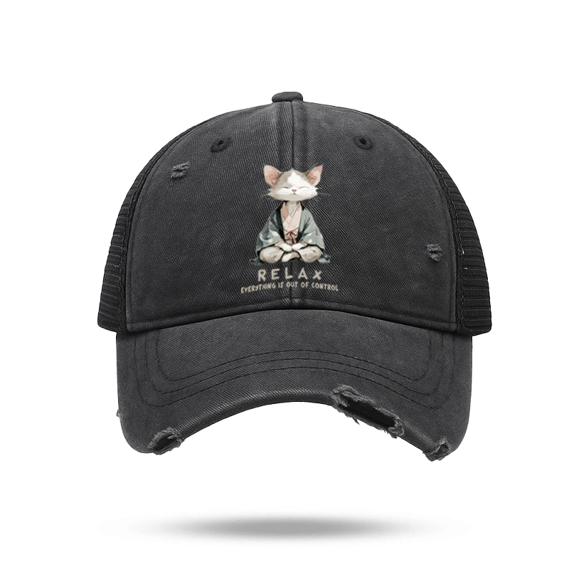 Tokyo-Tiger Zen Cat Relaxation，Everything's Out Of Control Trucker Cap