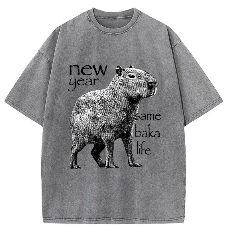 Tokyo-Tiger Different Year Same Stupidity Washed T-Shirt