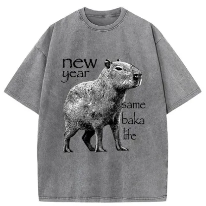 Tokyo-Tiger Different Year Same Stupidity Washed T-Shirt