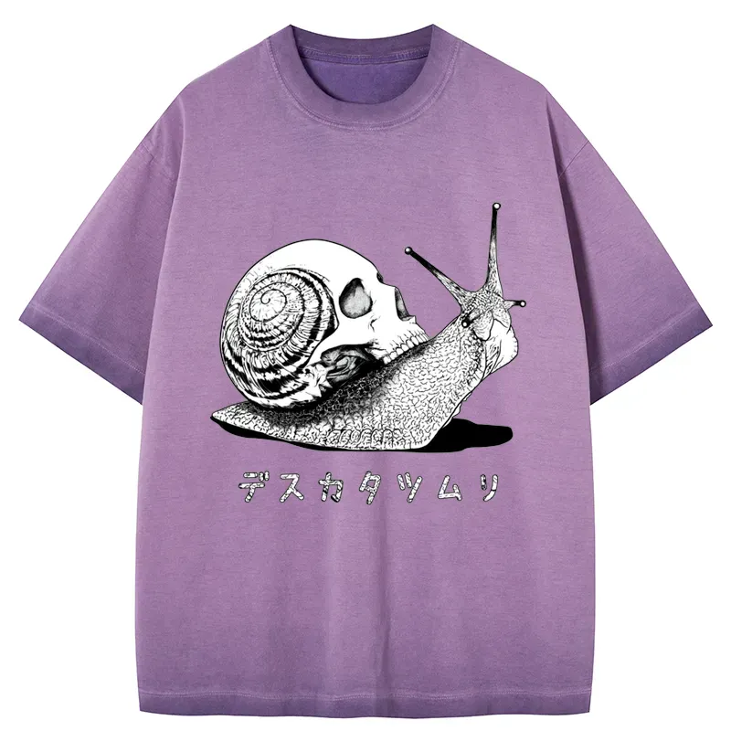 Tokyo-Tiger Death Snail Manga Gradient Washed T-Shirt