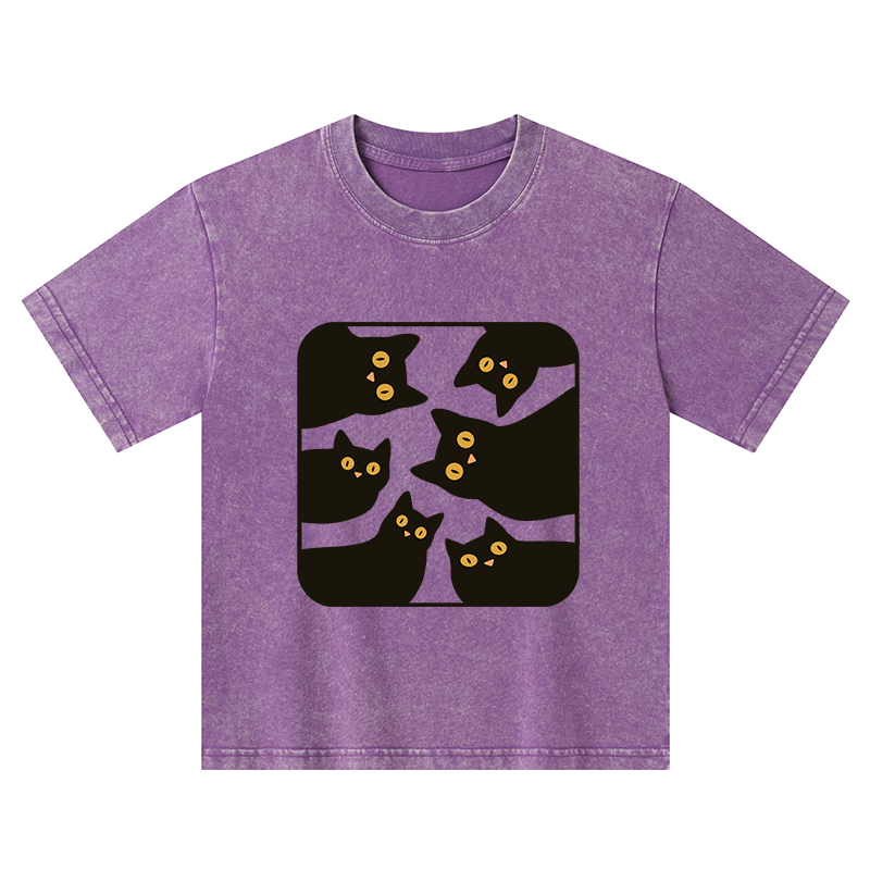 Tokyo-Tiger Cats Are Watching You Kids Washed T-Shirt