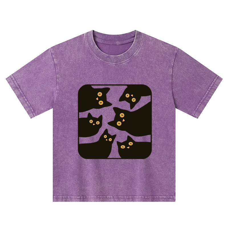 Tokyo-Tiger Cats Are Watching You Kids Washed T-Shirt