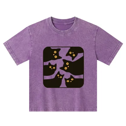 Tokyo-Tiger Cats Are Watching You Kids Washed T-Shirt