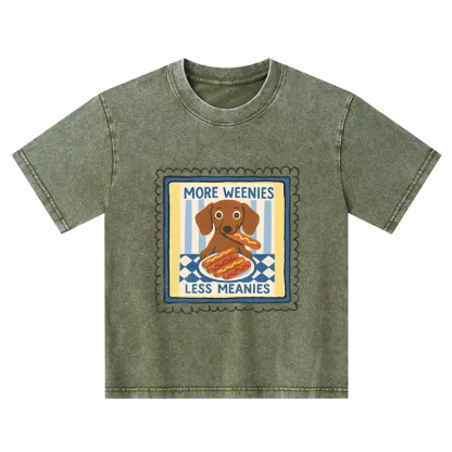 Tokyo-Tiger More Weenies Less Meanies Kids Washed T-Shirt