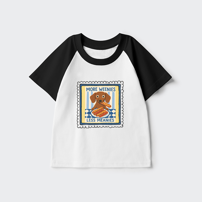 Tokyo-Tiger More Weenies Less Meanies Kids Raglan T-shirt