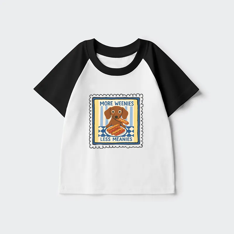 Tokyo-Tiger More Weenies Less Meanies Kids Raglan T-shirt