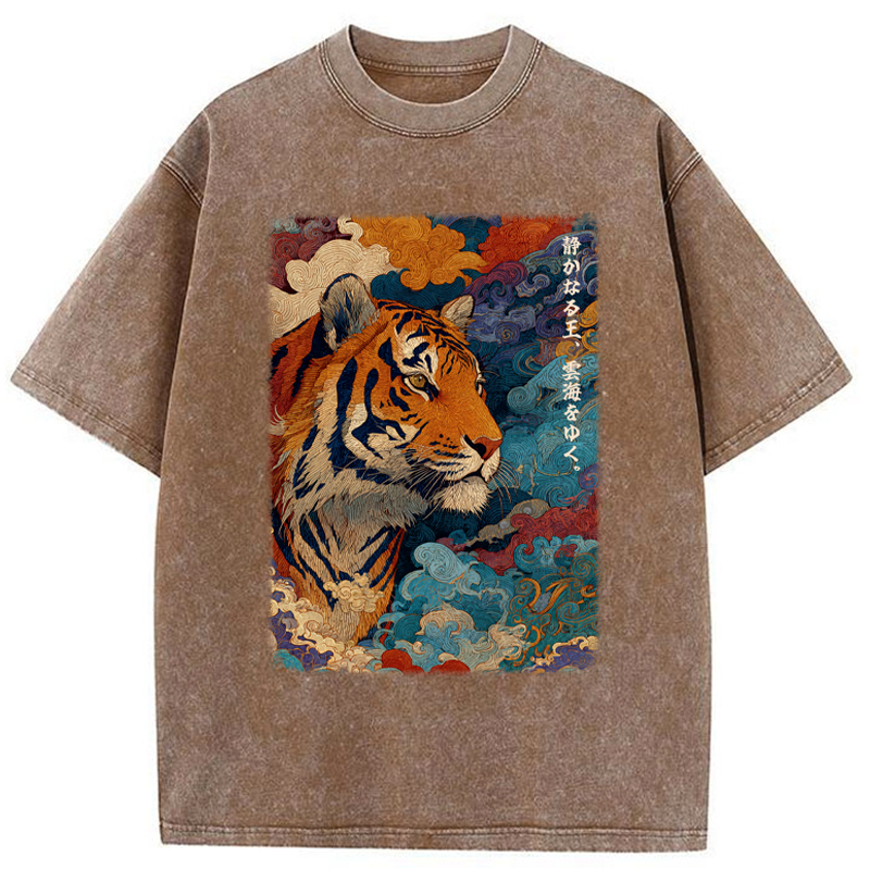 Tokyo-Tiger Tiger Of The Cloud Sea Washed T-Shirt