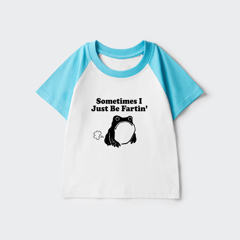 Tokyo-Tiger Farting Frog Japanese Kids Raglan T-shirt