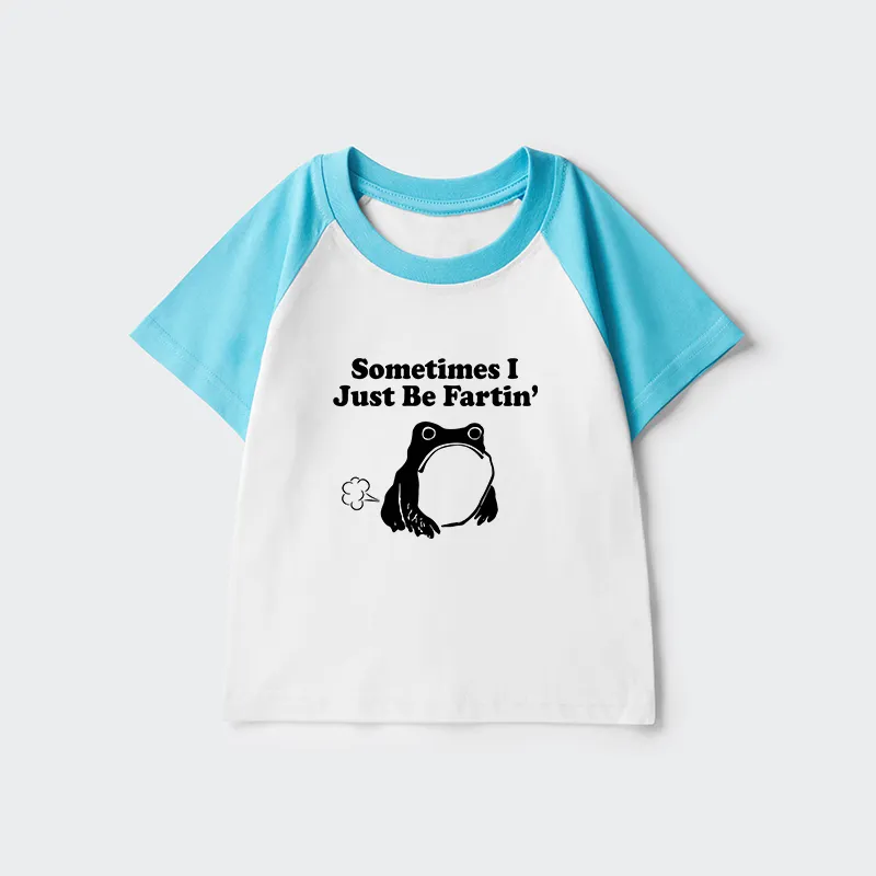 Tokyo-Tiger Farting Frog Japanese Kids Raglan T-shirt