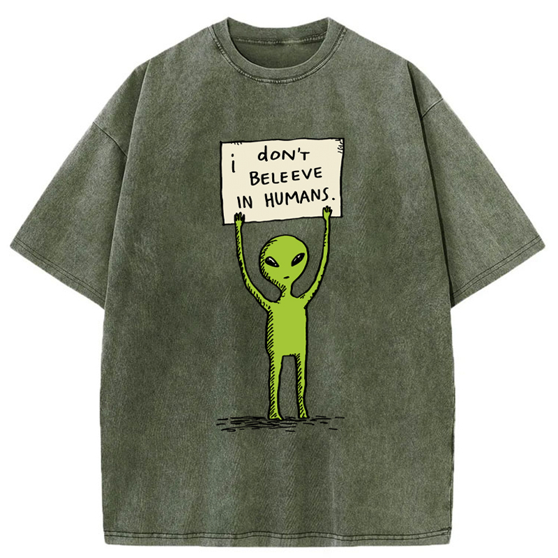 Tokyo-Tiger Certified Human Skeptic Washed T-Shirt