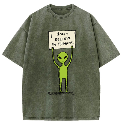 Tokyo-Tiger Certified Human Skeptic Washed T-Shirt