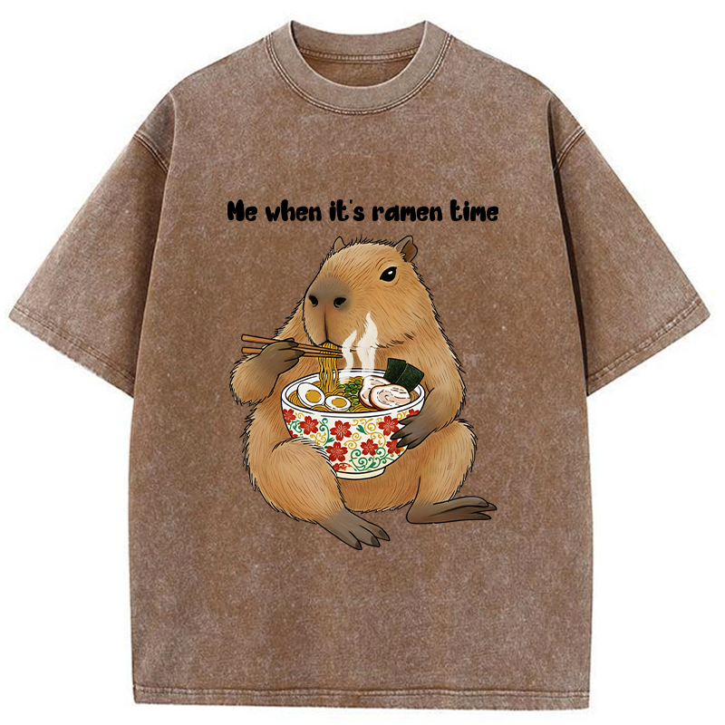 Tokyo-Tiger Eat Ramen During My Breaks Washed T-Shirt