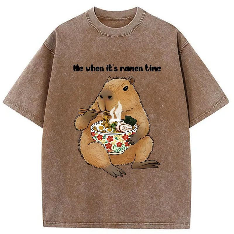 Tokyo-Tiger Eat Ramen During My Breaks Washed T-Shirt