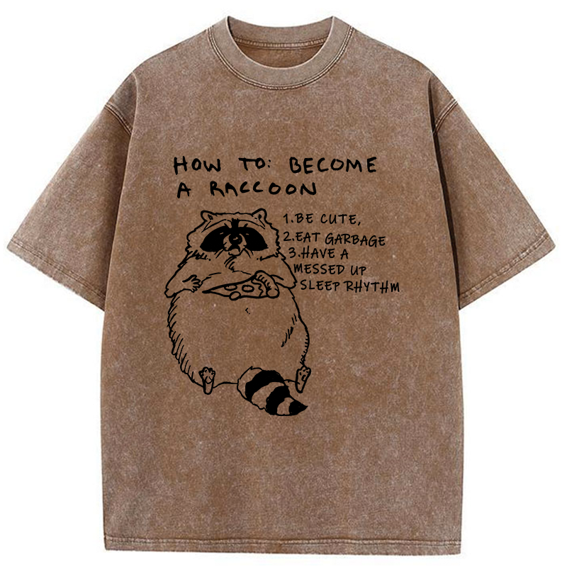 Tokyo-Tiger How To Become A Raccoon Washed T-Shirt