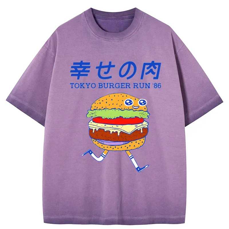 Tokyo-Tiger Tokyo Burger Run Japanese Gradient Washed T-Shirt