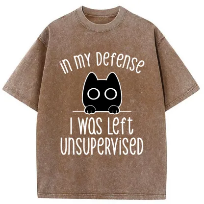 Tokyo-Tiger Defending Cat Funny Washed T-Shirt