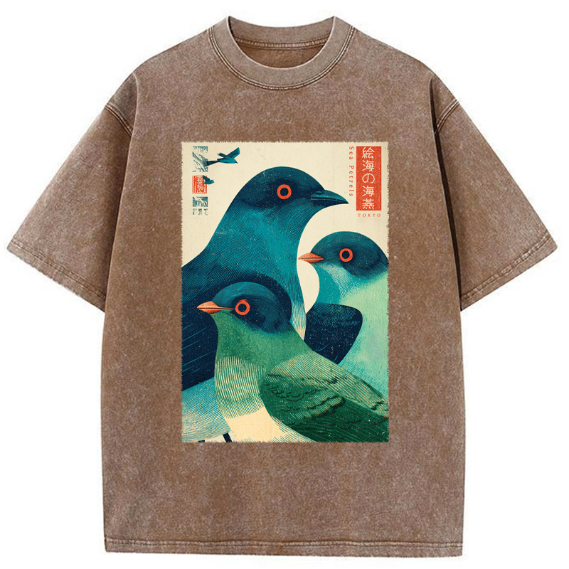 Tokyo-Tiger Petrels Of The Painted Sea Washed T-Shirt