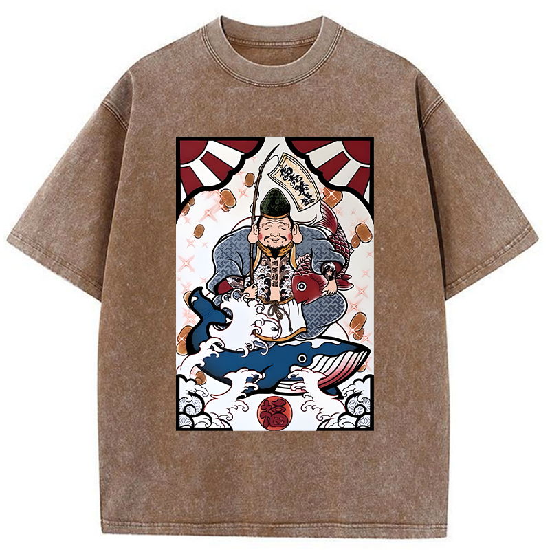 Tokyo-Tiger Ebisu And The Waves Washed T-Shirt