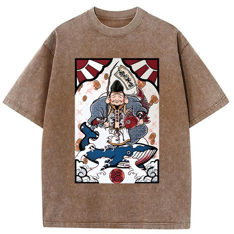 Tokyo-Tiger Ebisu And The Waves Washed T-Shirt