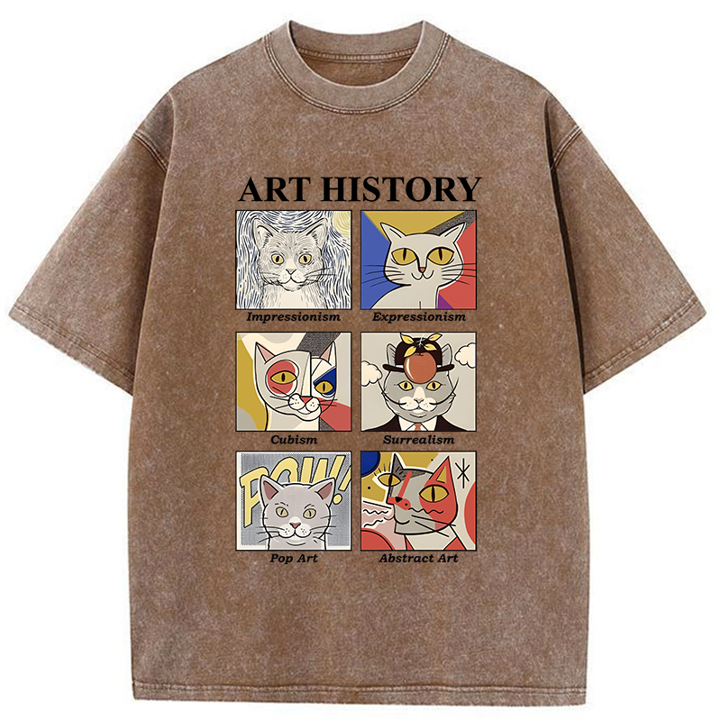 Tokyo-Tiger Art History About Cats Washed T-Shirt