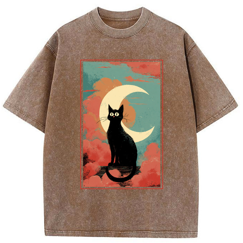 Tokyo-Tiger The Crescent Watcher Washed T-Shirt