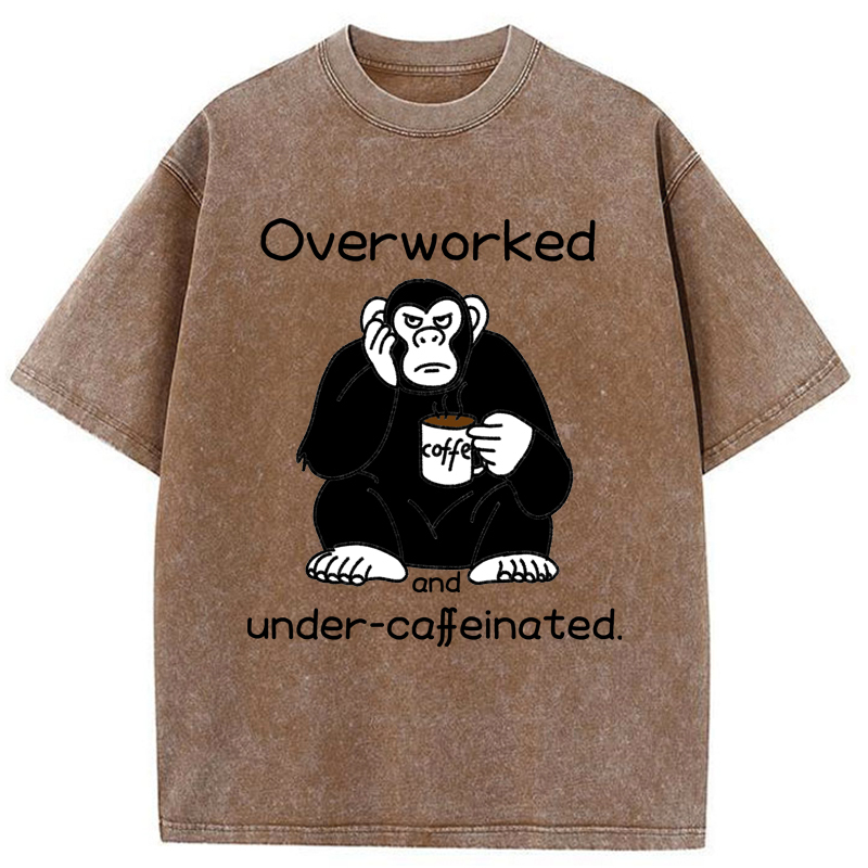 Tokyo-Tiger Overworked And Under-caffeinated Washed T-Shirt