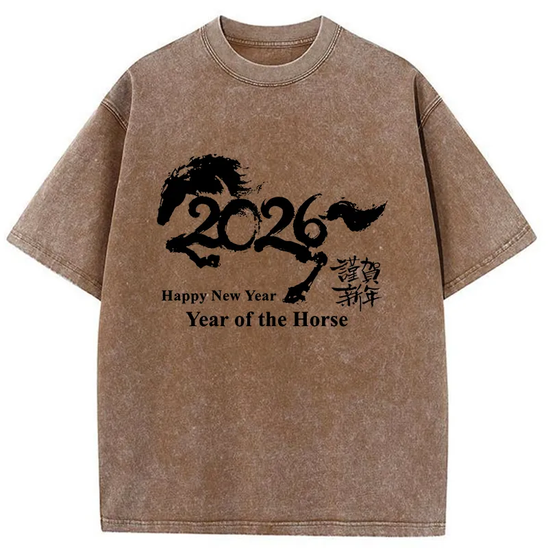 Tokyo-Tiger Year of the Horse 2026 Washed T-Shirt