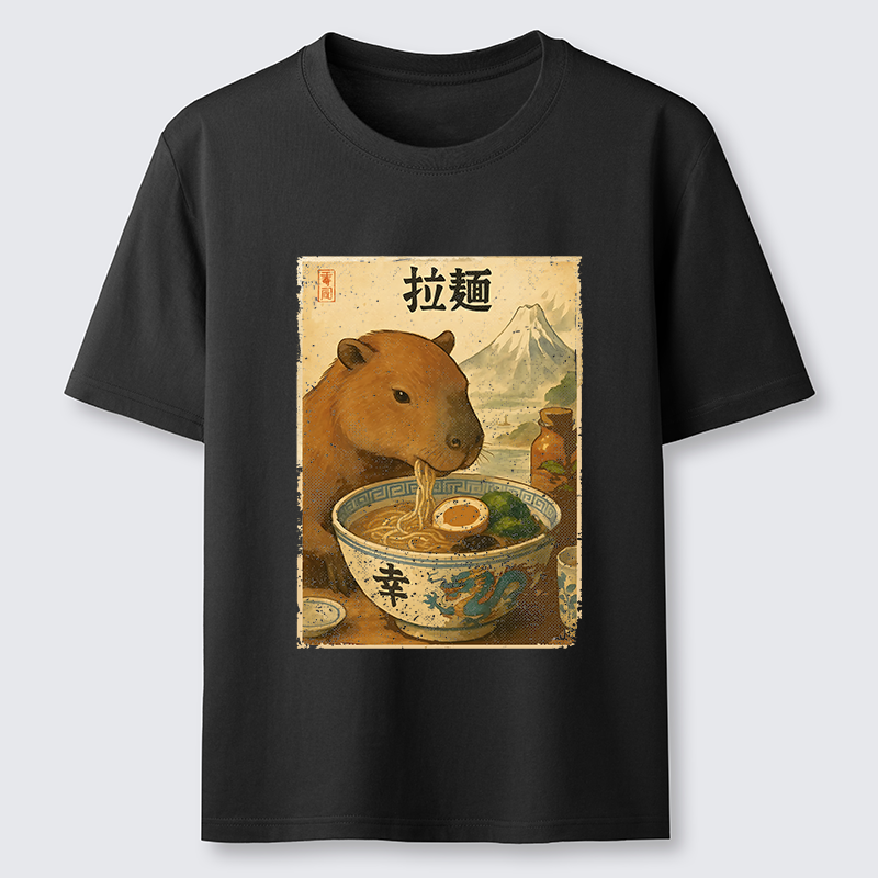 Tokyo-Tiger Capybara Eating Japan Ramen Classic T-Shirt