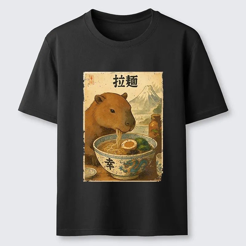 Tokyo-Tiger Capybara Eating Japan Ramen Classic T-Shirt