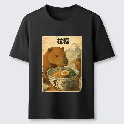 Tokyo-Tiger Capybara Eating Japan Ramen Classic T-Shirt