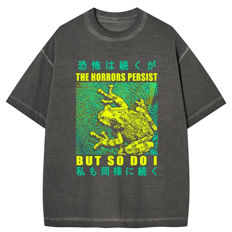 Tokyo-Tiger The Horrors Persist Frog Gradient Washed T-Shirt