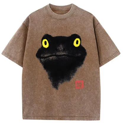 Tokyo-Tiger Ink Painting Of A Frog Washed T-Shirt