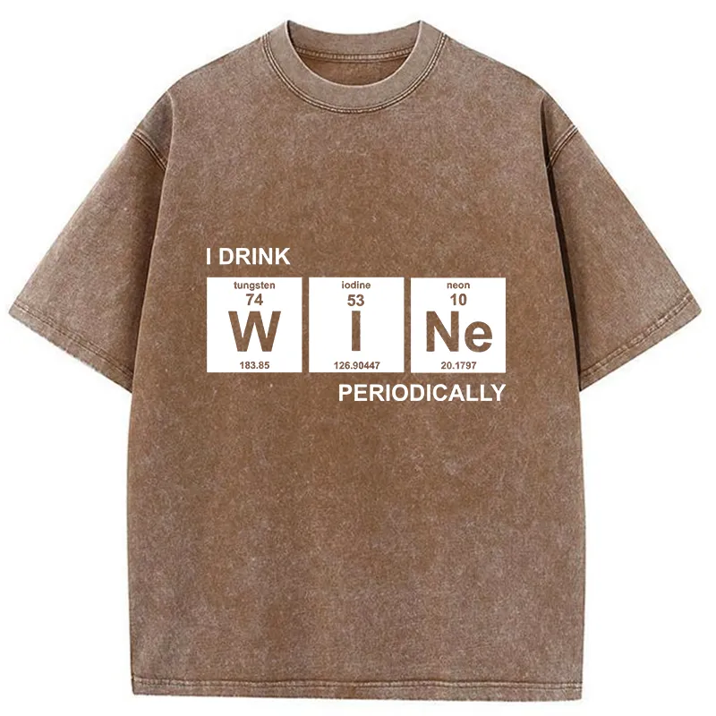 Tokyo-Tiger Periodic Table Of Alcoholic Beverages Washed T-Shirt Sale