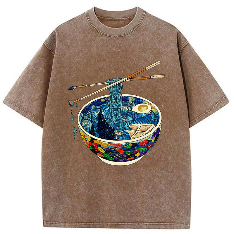 Tokyo-Tiger Van Gogh's Ramen Washed T-Shirt