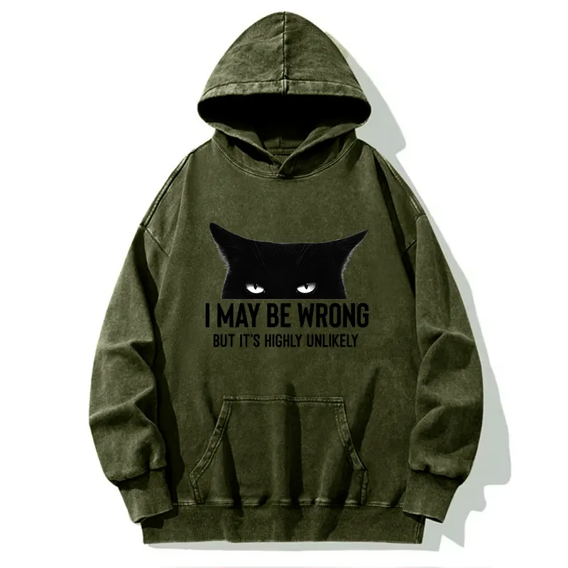 Tokyo-Tiger Cat Can Do No Wrong Washed Hoodie