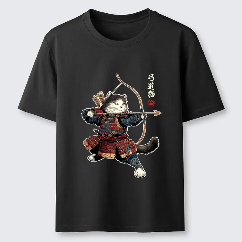 Tokyo-Tiger Kyudo Samurai Cat Classic T-Shirt