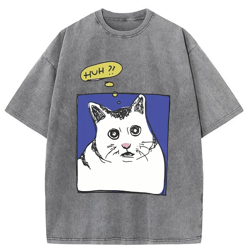 Tokyo-Tiger Confused Cat Meme Washed T-Shirt