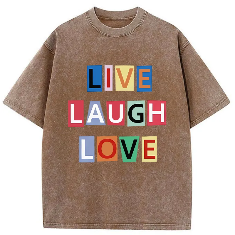 Tokyo-Tiger Live Laugh Love Washed T-Shirt Sale