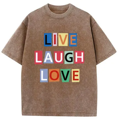Tokyo-Tiger Live Laugh Love Washed T-Shirt